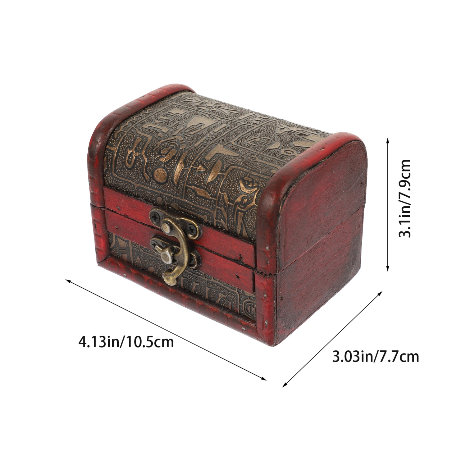 2Pcs Vintage Small Treasure Chest Antique Style Jewelry Organizer Storage Box