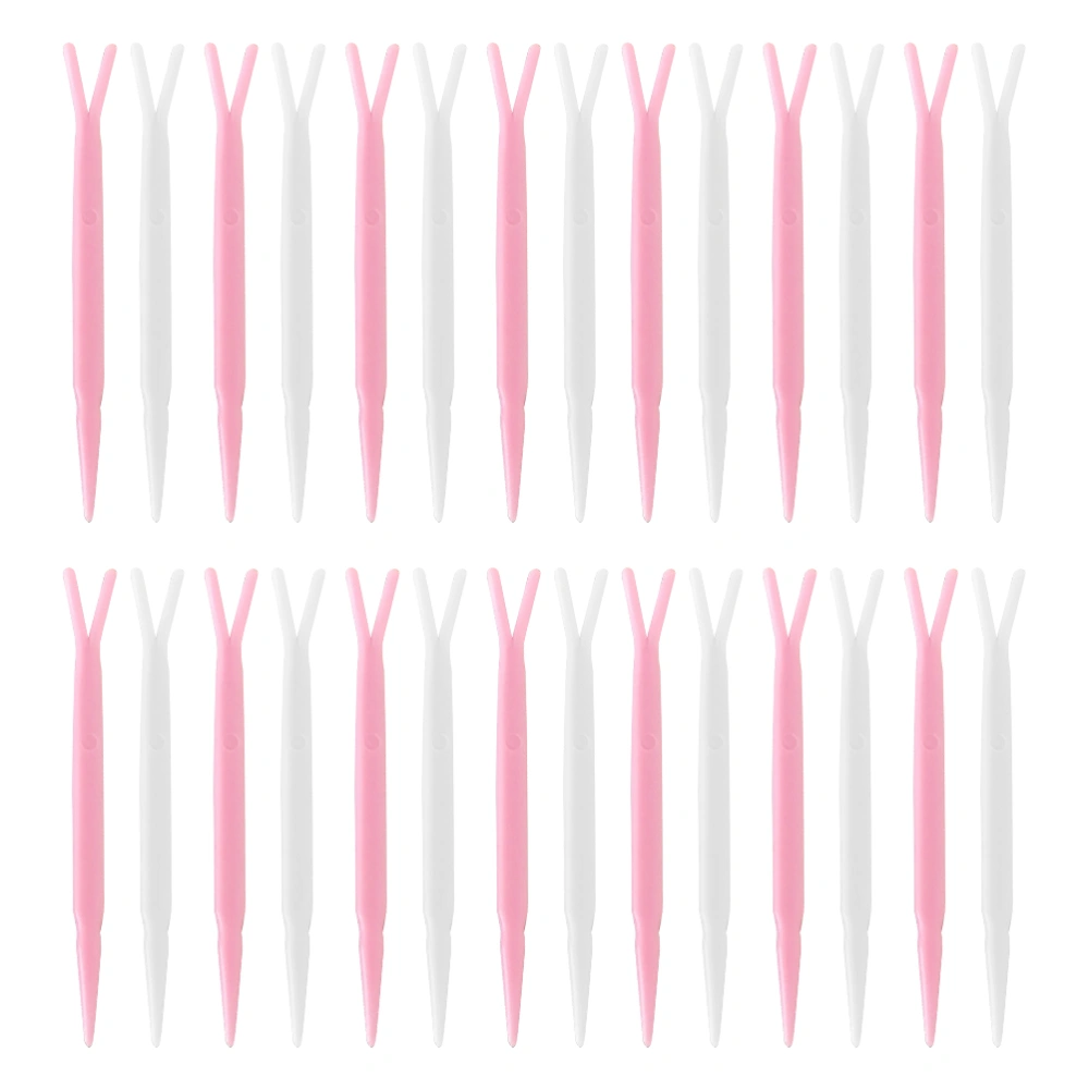 100Pcs Eyelids Sticker Forks Y-shape Forks Makeup Accessories (Random Color)