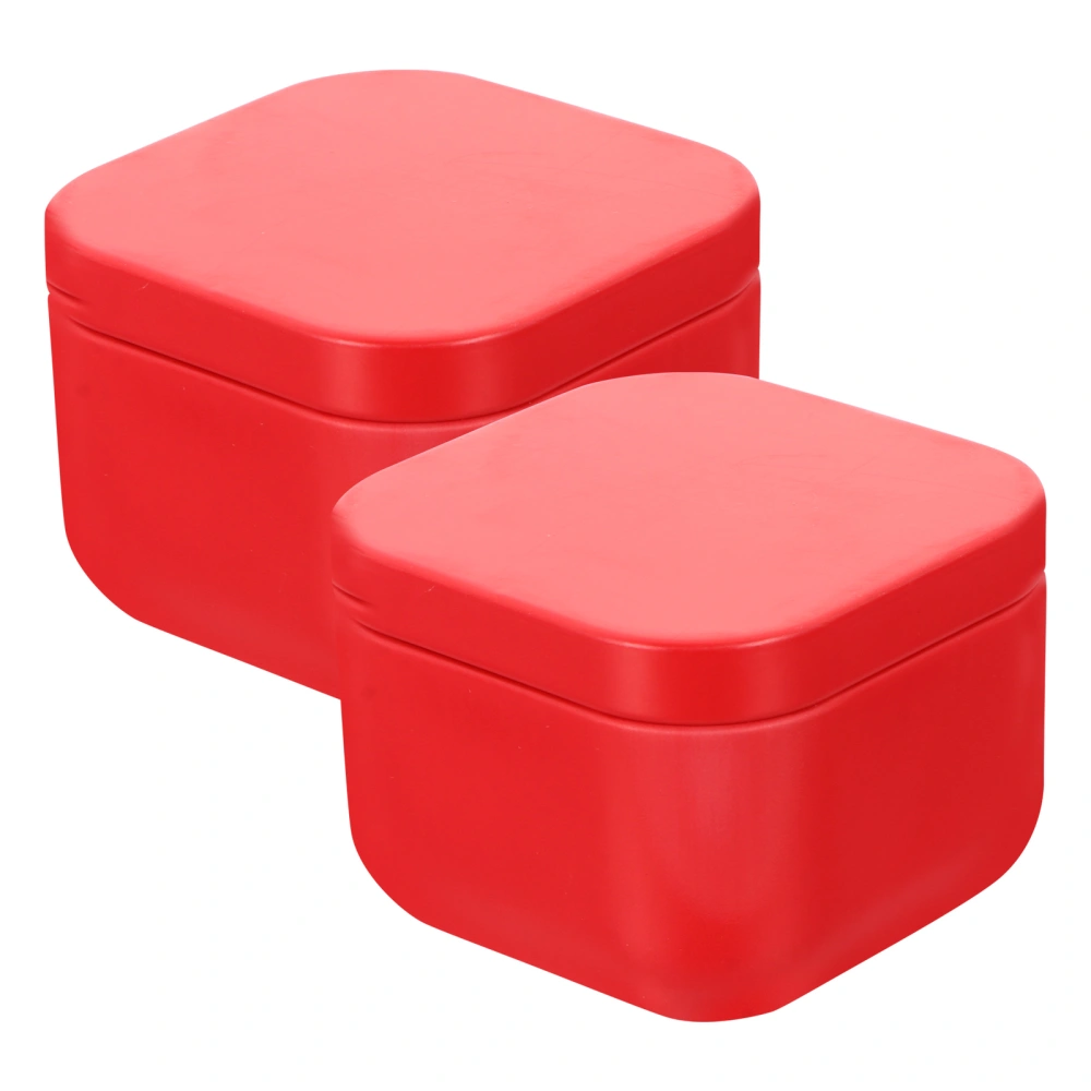 2pcs Tinplate Square Containers Small Candle Can Candle Jar Candle Tins