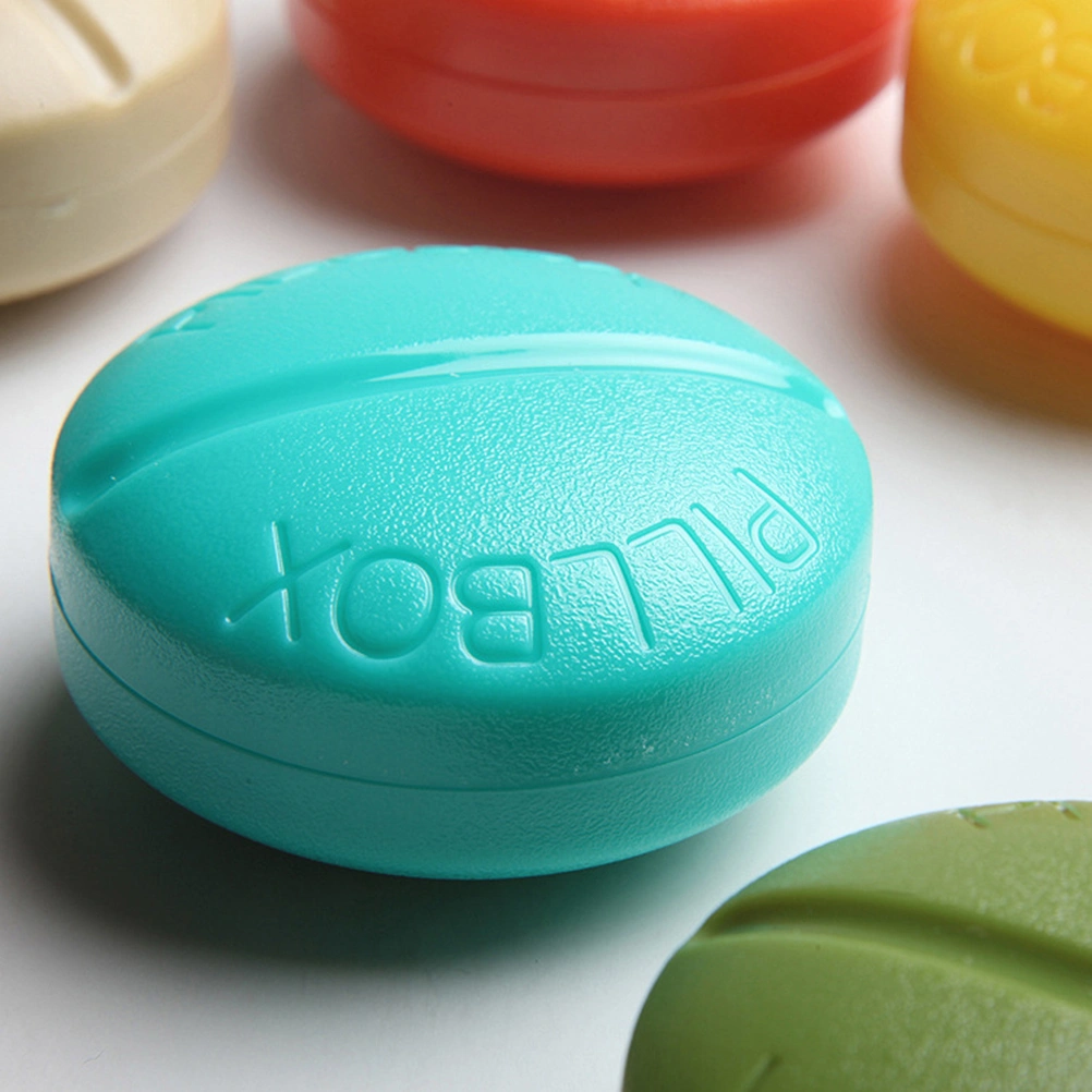 Outdoor Camping Travel Portable Round Pills Box Case with Removable 4 Slots Drug Seal Storage Container Holder (Random Color)