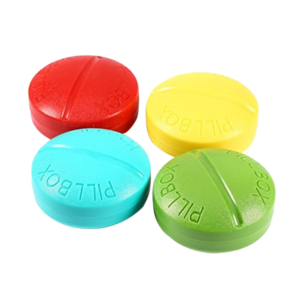 Outdoor Camping Travel Portable Round Pills Box Case with Removable 4 Slots Drug Seal Storage Container Holder (Random Color)