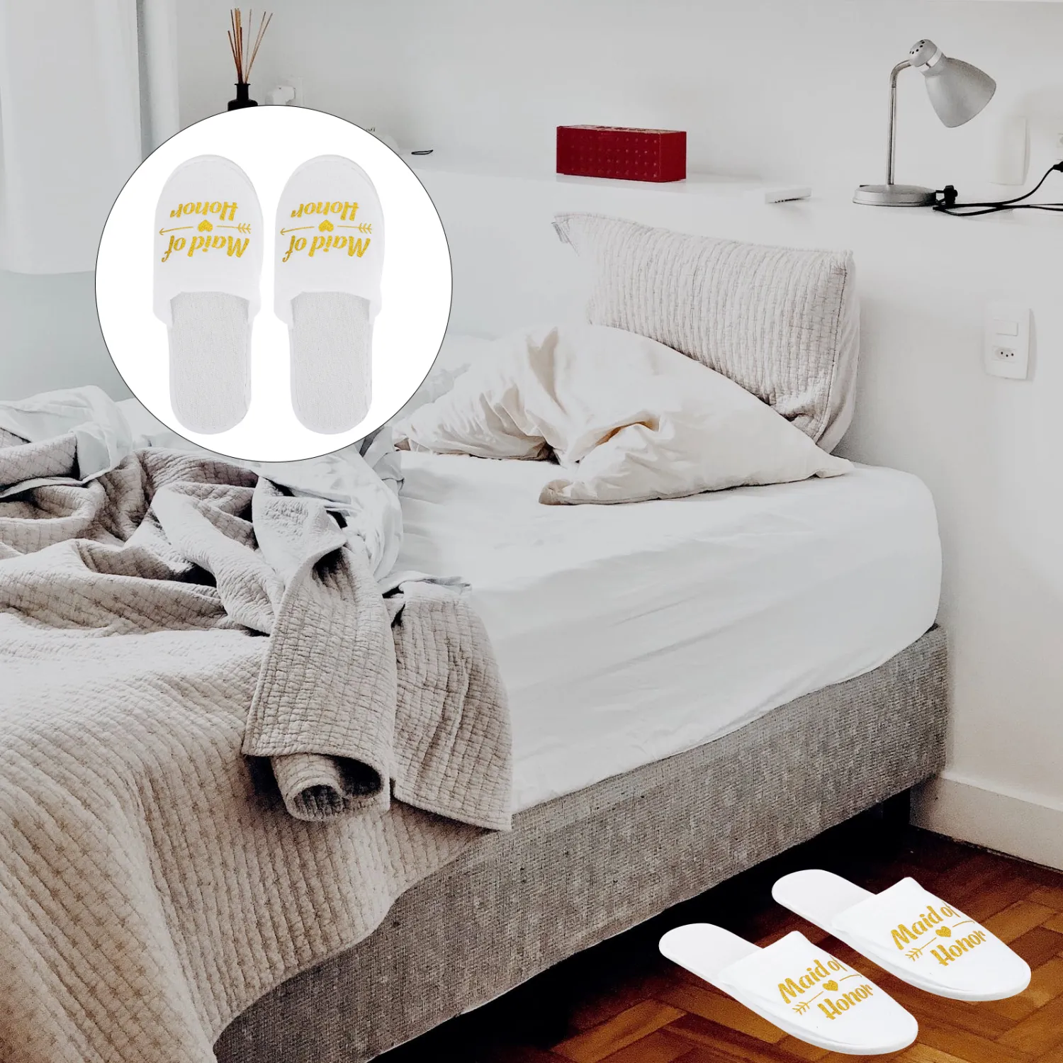 2 Pairs Practical Wedding Slippers Hotel Footwear Slippers Disposable Cloth Slippers