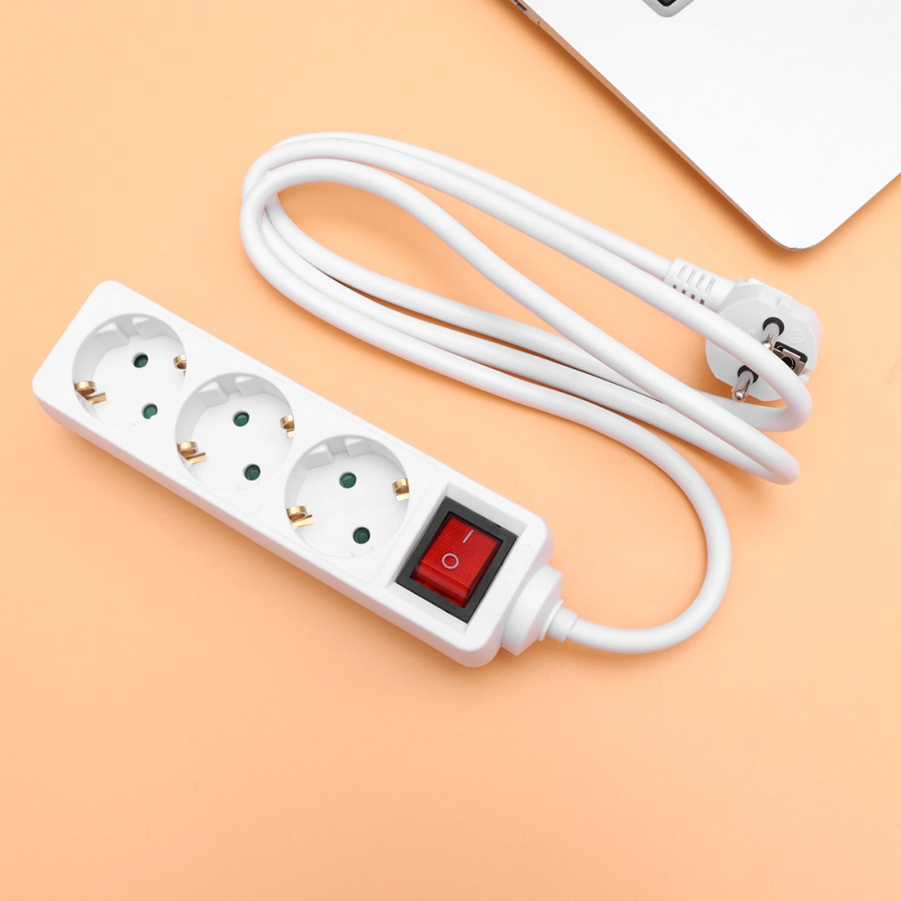 1Pc 3 Ports Patch Board USB Power Strip Socket EU Plug Power Board Portable Multifunctional Socket(White)