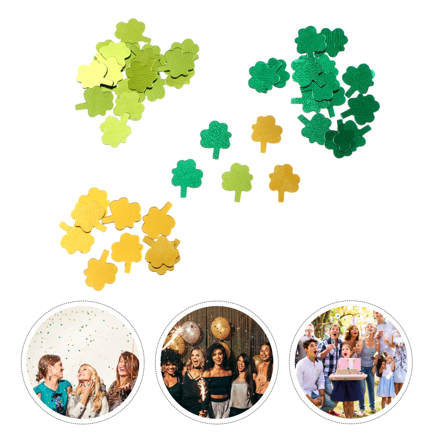 6 Pack St Patrick Day Clover Shaped Confetti Sequins Festival Decoration