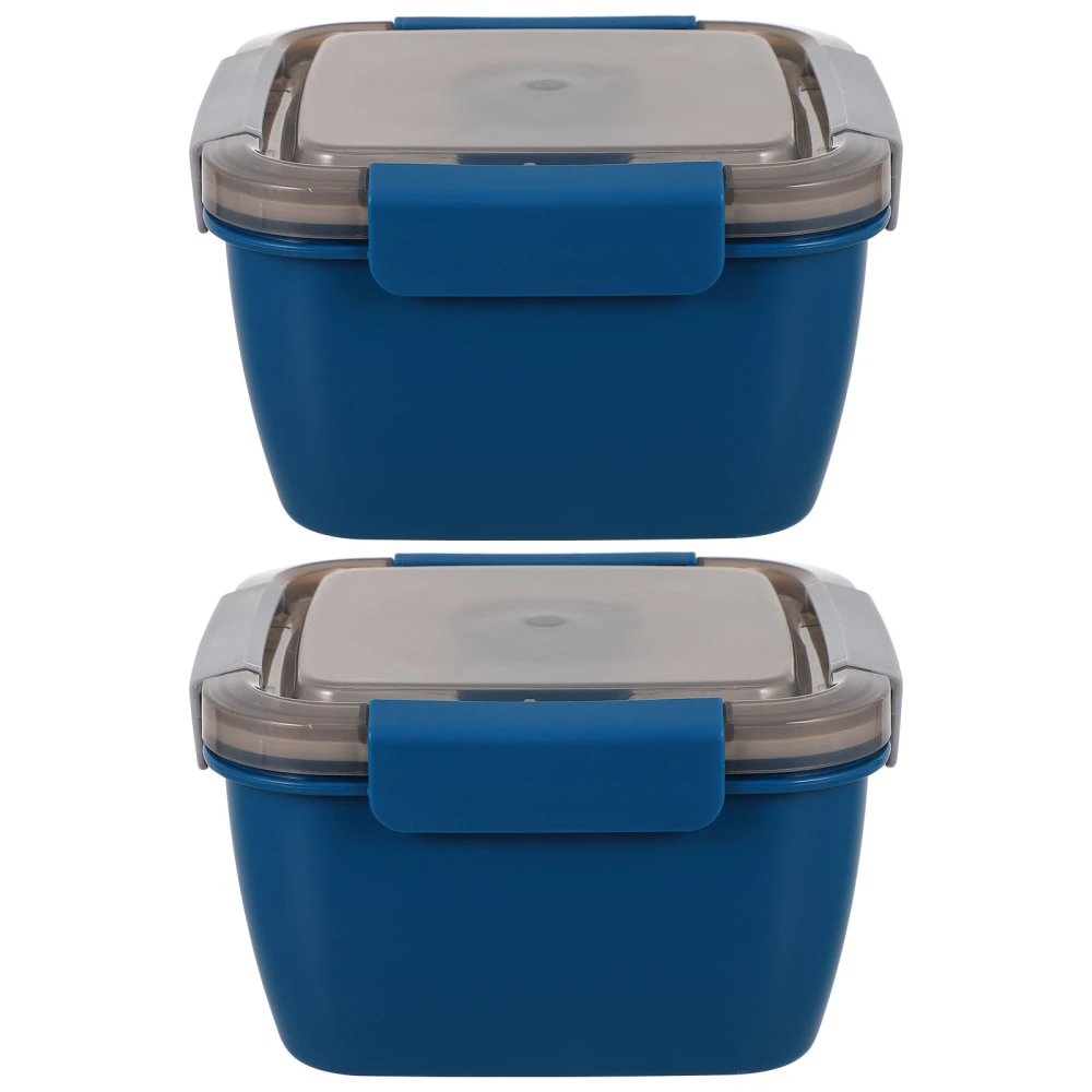 2pcs Plastic Bento Lunch Box Portable Meal Containers 2-Tier Lunchbox for Picnic