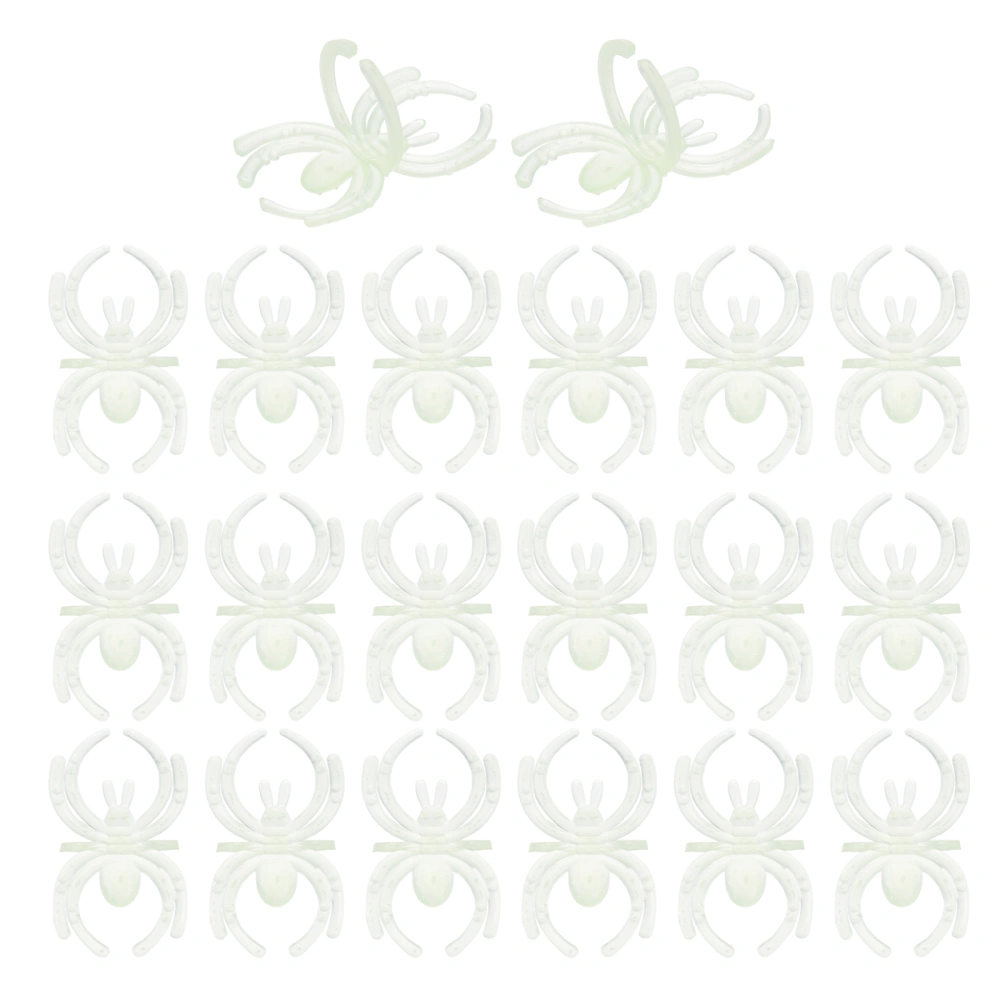 144pcs Creative Spider Shape Ring Plastic Animal Toy Finger Ring for Trick or Treat Halloween Ghost Party White