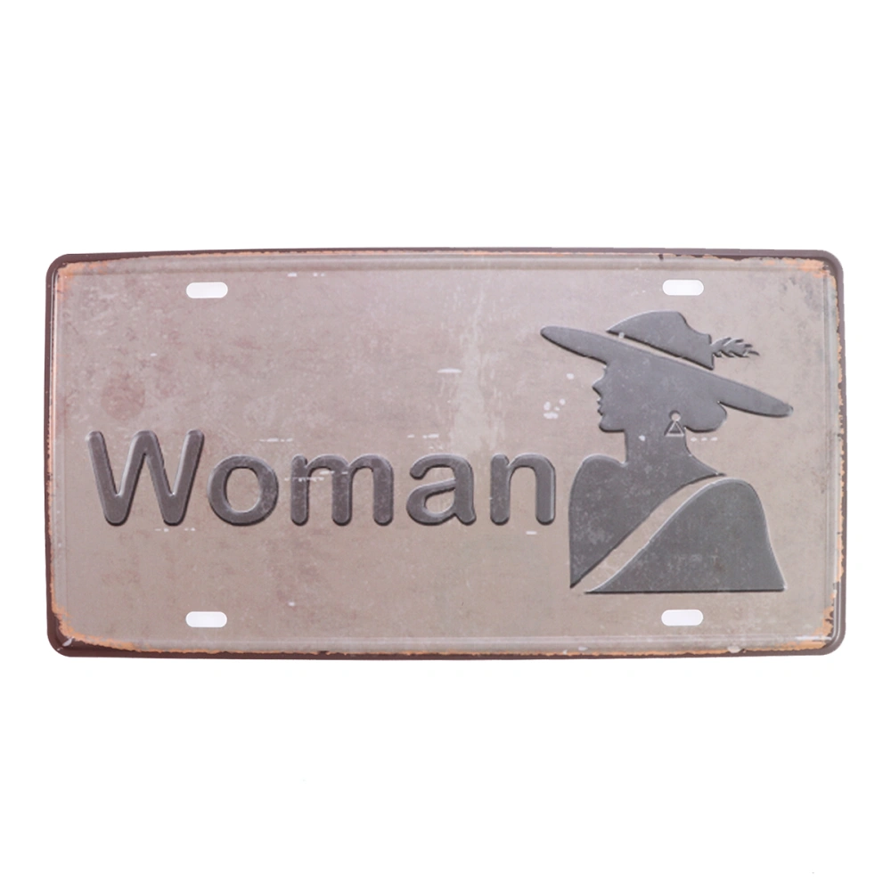 Woman Retro Plaque Wall Decor for Bar Pub Home Vintage Metal Poster Plate Metal Signs Painting Plaque