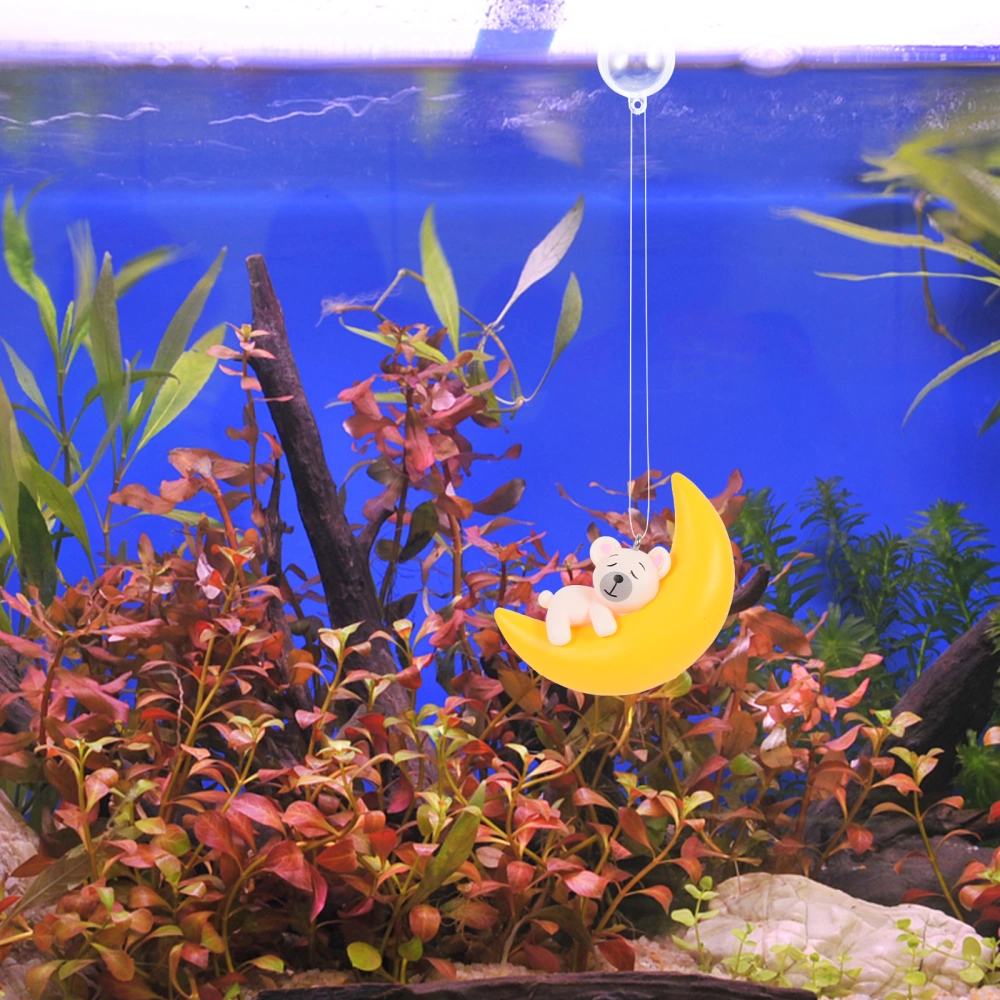 3Pcs Fish Tank Floating Pendant Moon Animal Design Pendant Fish Tank Decoration Aquarium Decor