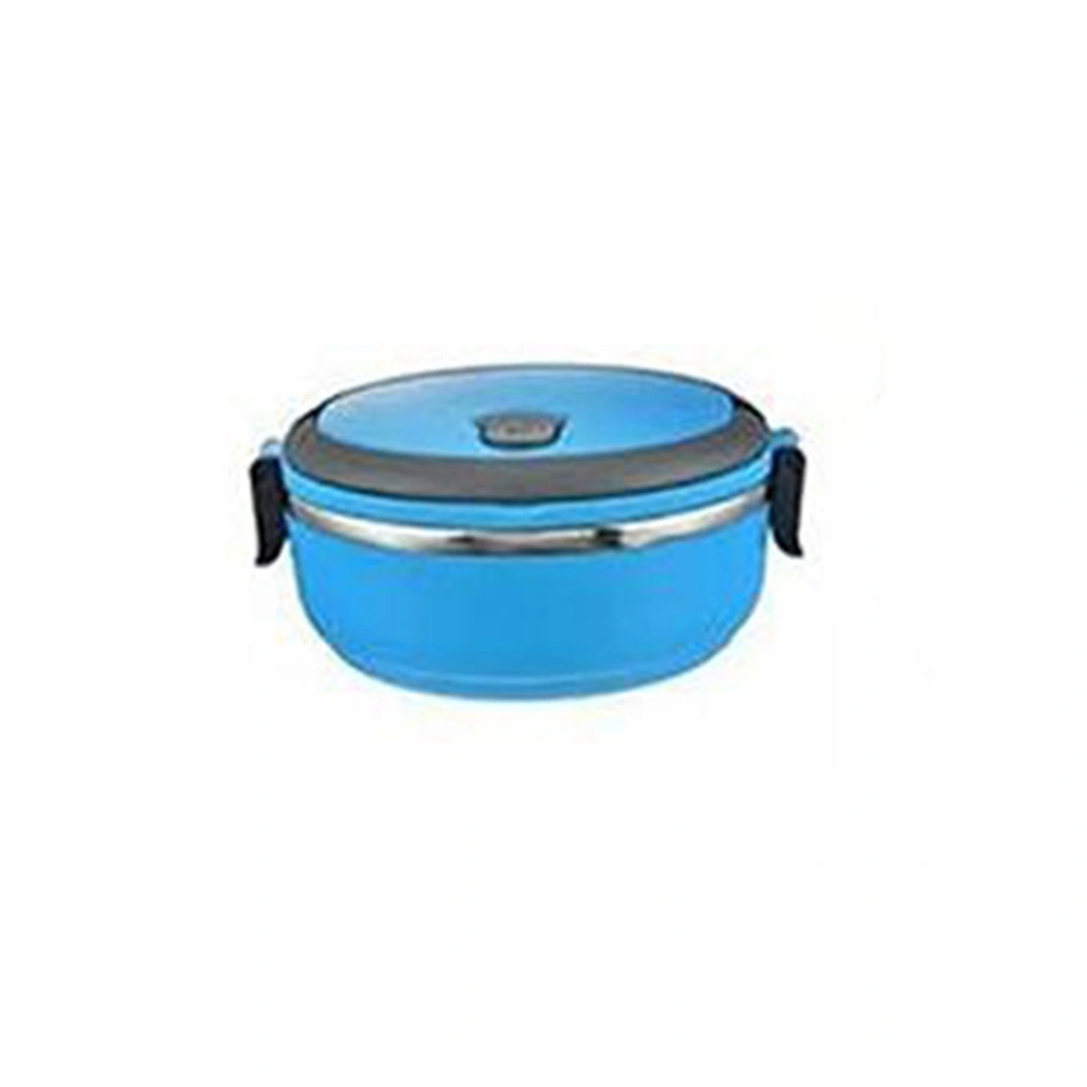 Stainless Steel Thermal Insulated Lunch Box Lock Container Food Storage Boxes(Dark Blue)