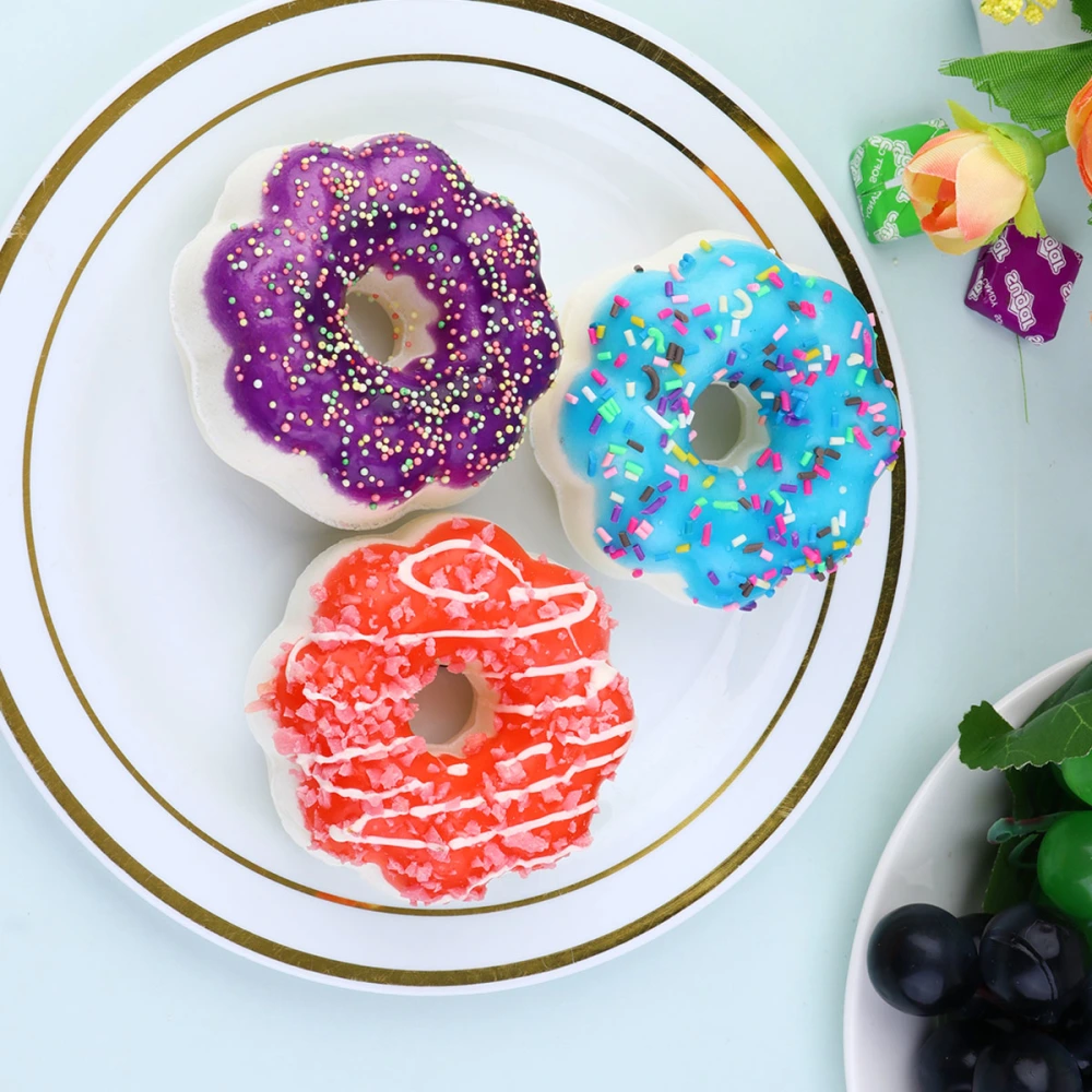 6Pcs Simulation Food Shaped Refrigerator Magnetic Stickers Creative Lovely Fridge Magnets Household Decoration (Flower Shaped Doughnut)