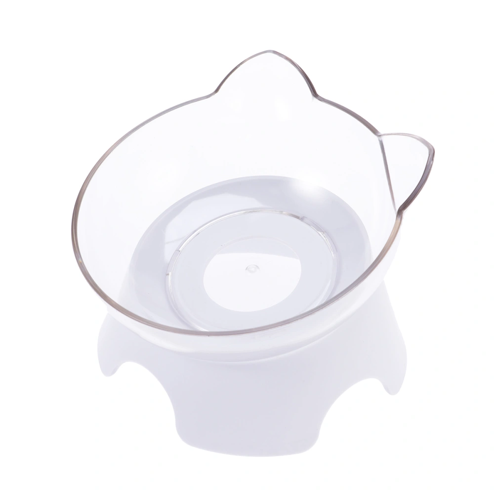 Pet Bowl Cat Food Container Cat-ear-shaped Pet Food and Water Feeder Dog Bowl on Stand (One Bowl)