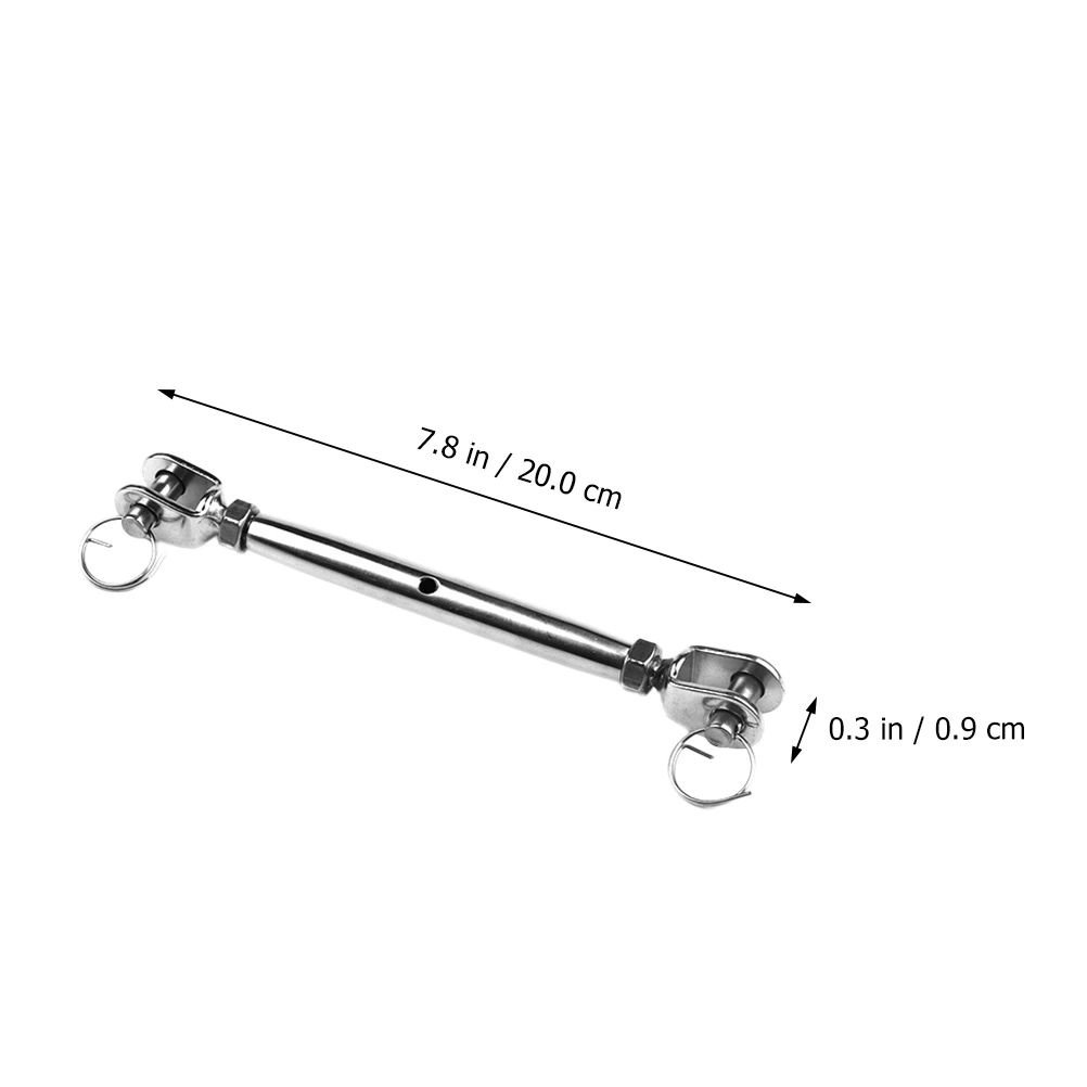 2pcs Stainless Steel Screw Turnbuckles Wire Rope Tension Tensioner (Silver)