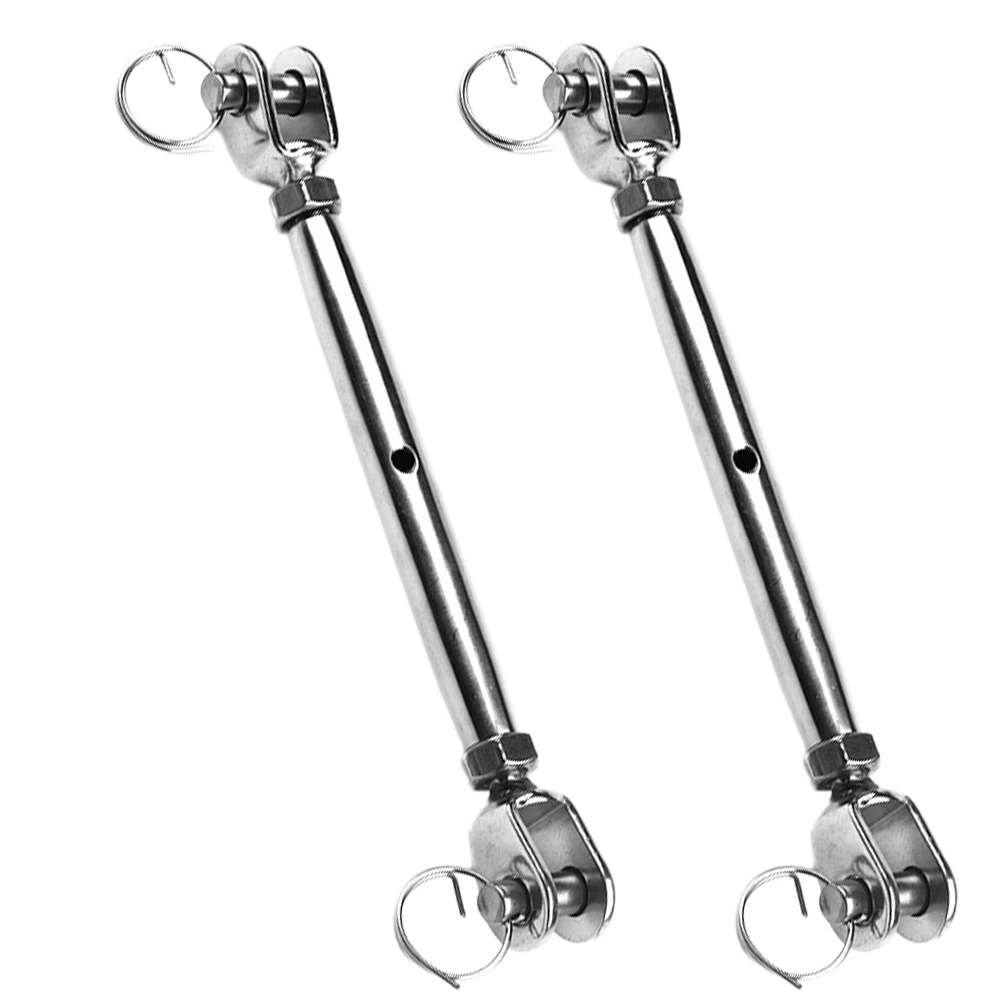 2pcs Stainless Steel Screw Turnbuckles Wire Rope Tension Tensioner (Silver)