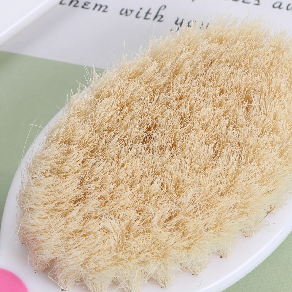 1pc Comfortable Wool Brush with Handle Versatile Bath Shower Brush Comb Hair Cleaning Brush Hairdressing Brush(Pink)