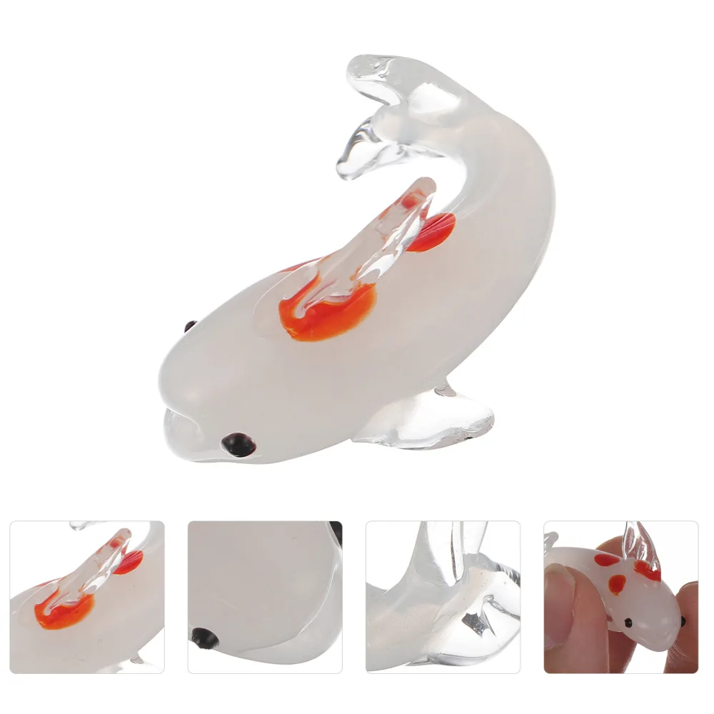 Fish Home Decor Cartoon Glass Fish Ornament Fish Desktop Adornment for Home