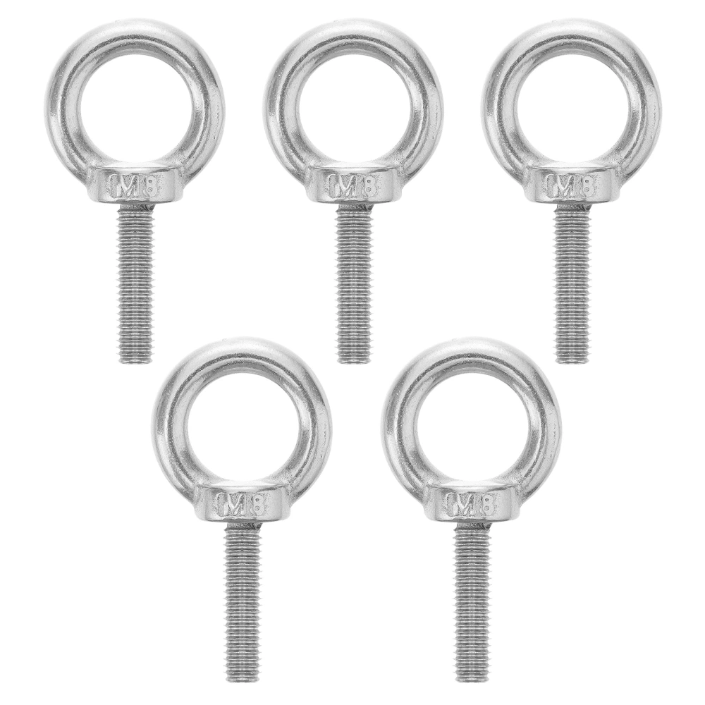 5pcs Eye Bolt M8x30 Stainless Steel Threaded Eye Screw Lifting Device Part