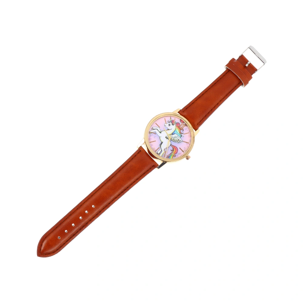 Color Pegasus Unicorn Cartoon Quartz Watch Fashionable Kids Wrist Watch