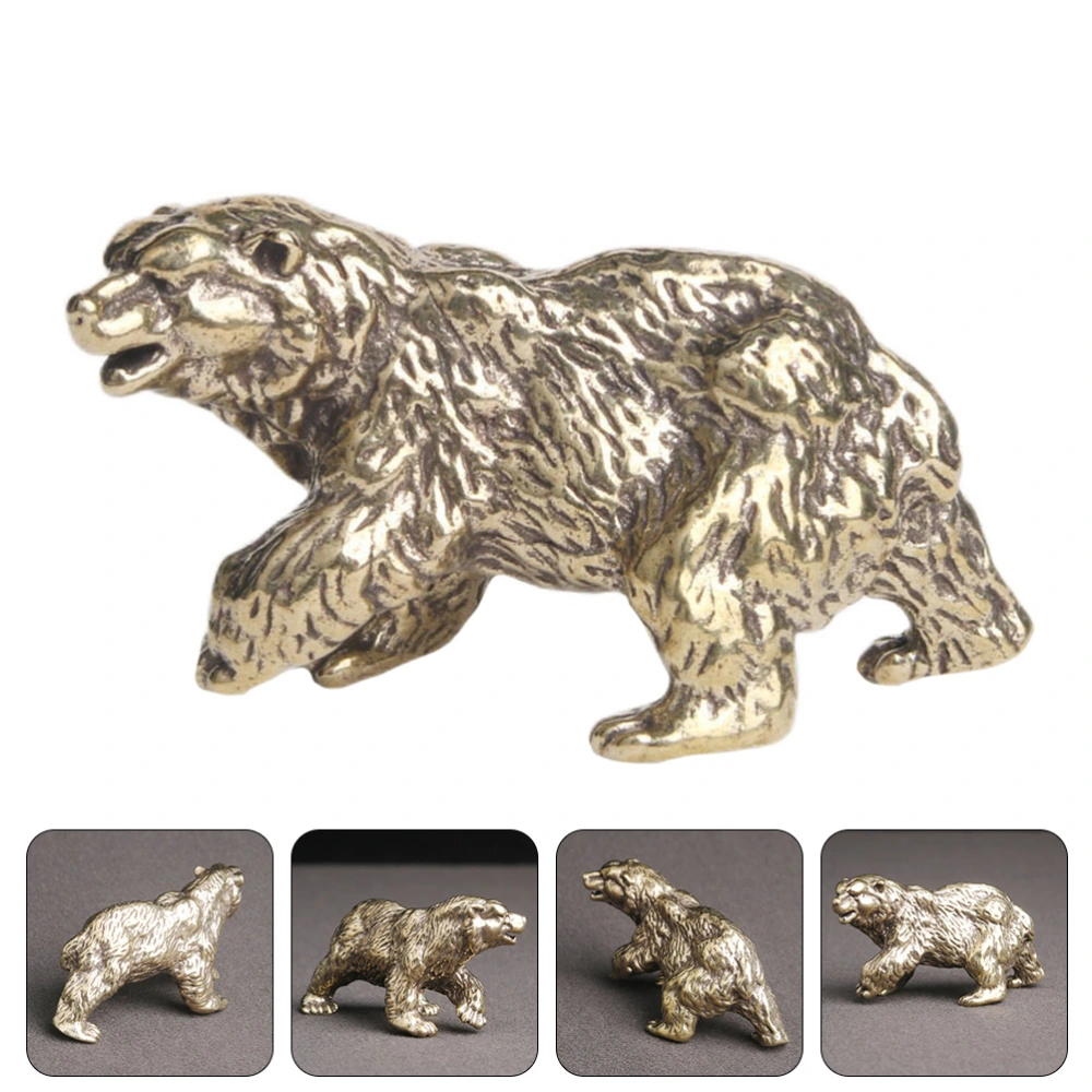 Polar Bear Figure Decorative Bear Statue Delicate Bear Adornment Brass Bear Ornament