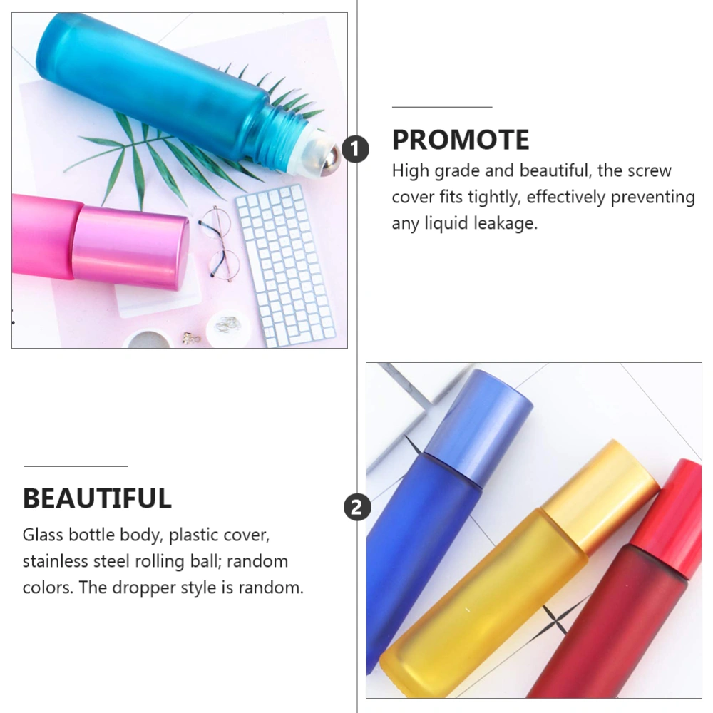 1 Set of 10ml Essential Oil Roller Bottles Portable Colorful Roller Bottles