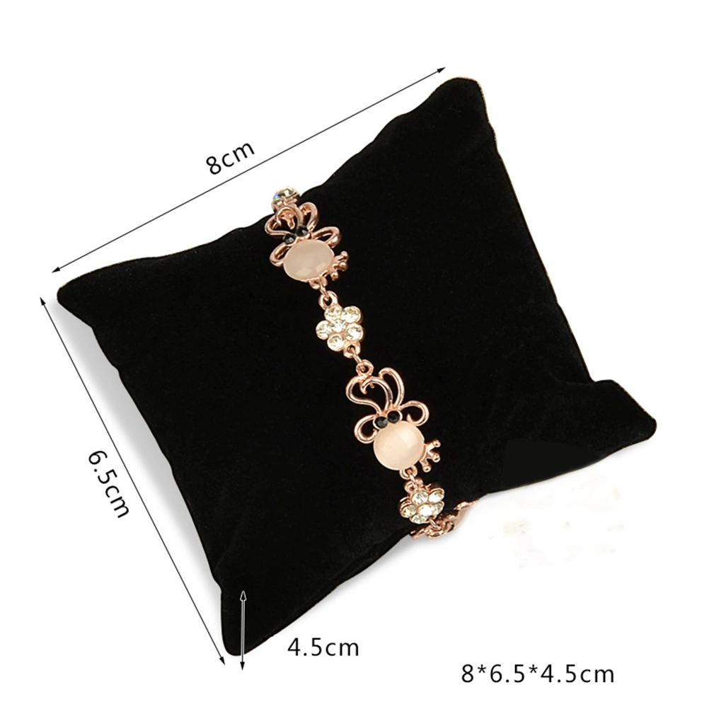 6 Pcs Small Jewelry Display Pillow Bracelet Bangle Chain Pillow Holder Watch Organizer (Black Velvet)