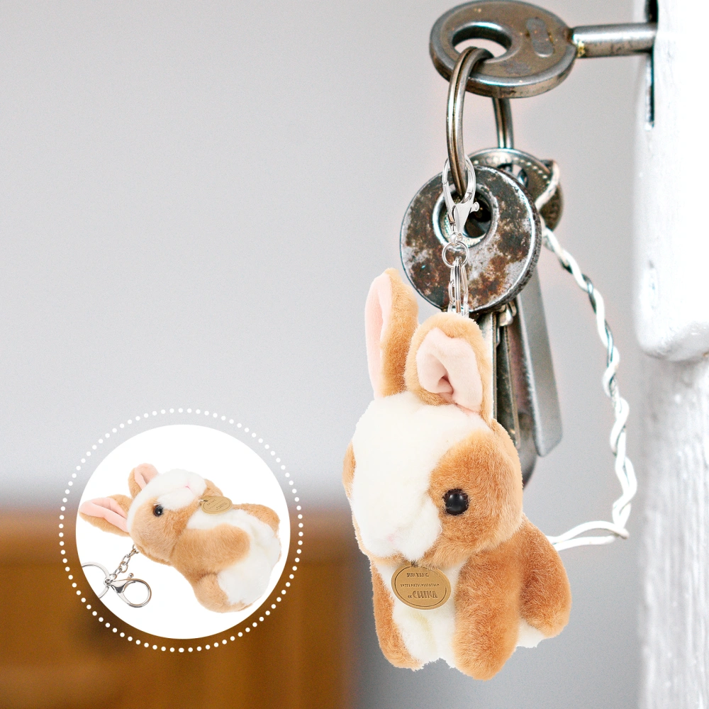 Plush Rabbit Keychain Stuffed Animal Pendant Rabbit Plush Doll Key Ring