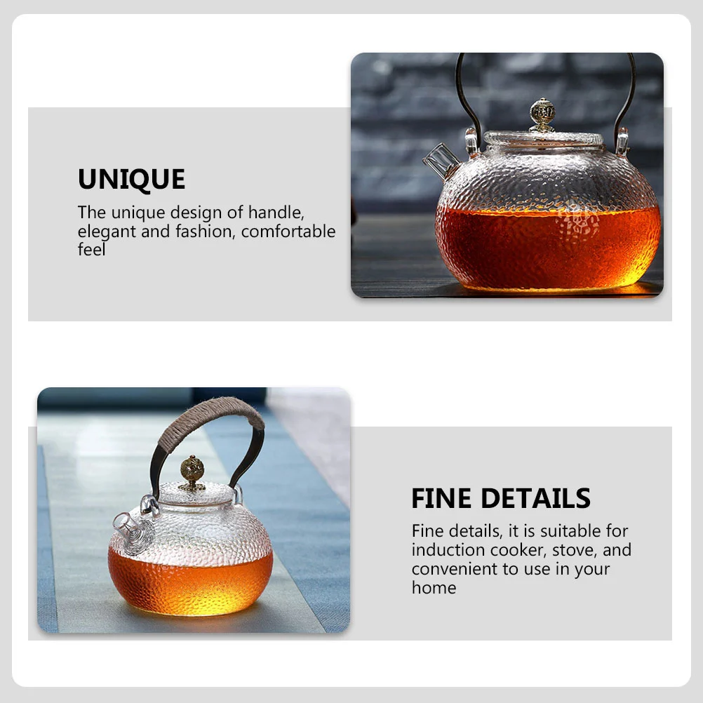 Hammer Textured Water Kettle Glass Heating Water Kettle Household Thickened Teapot