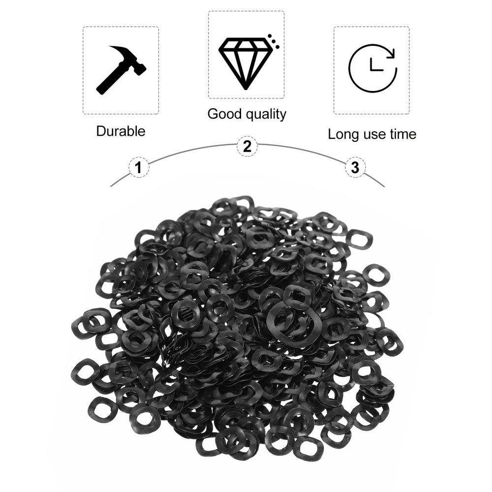 500pcs Wave Washers Compression Type Wave Washer Spring Steel 3 Waves Washer