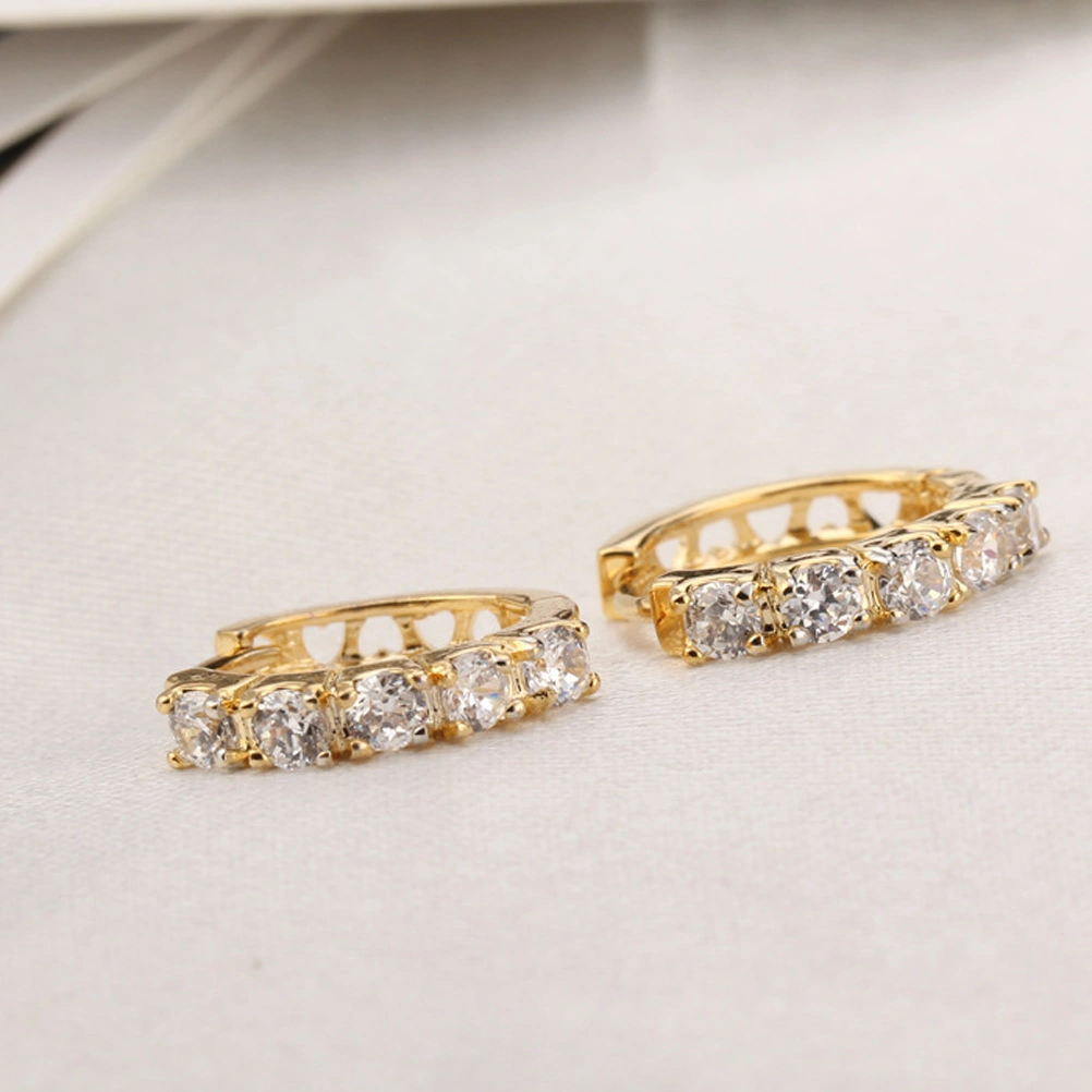 1 Pair Diamond-encrusted Ear Ring Electroplating Zircon Ear Ring