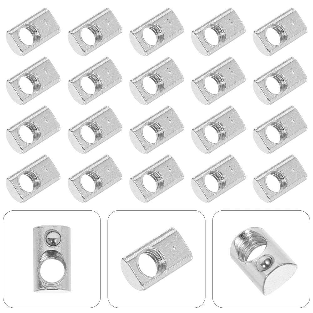 50 Pcs T Spring Nuts Thread Roll-in T Nuts Thread European Standard T Nuts(M6)