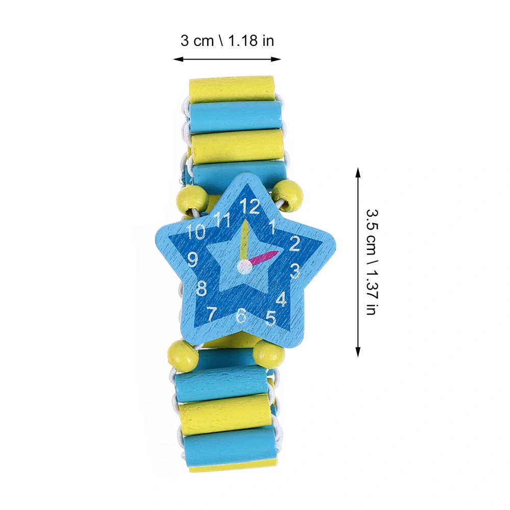 3PCS Per Set Random Style Wooden Cartoon Simulation Wristwatch Child Bracelet Watch for Srudents Children Gift Choice