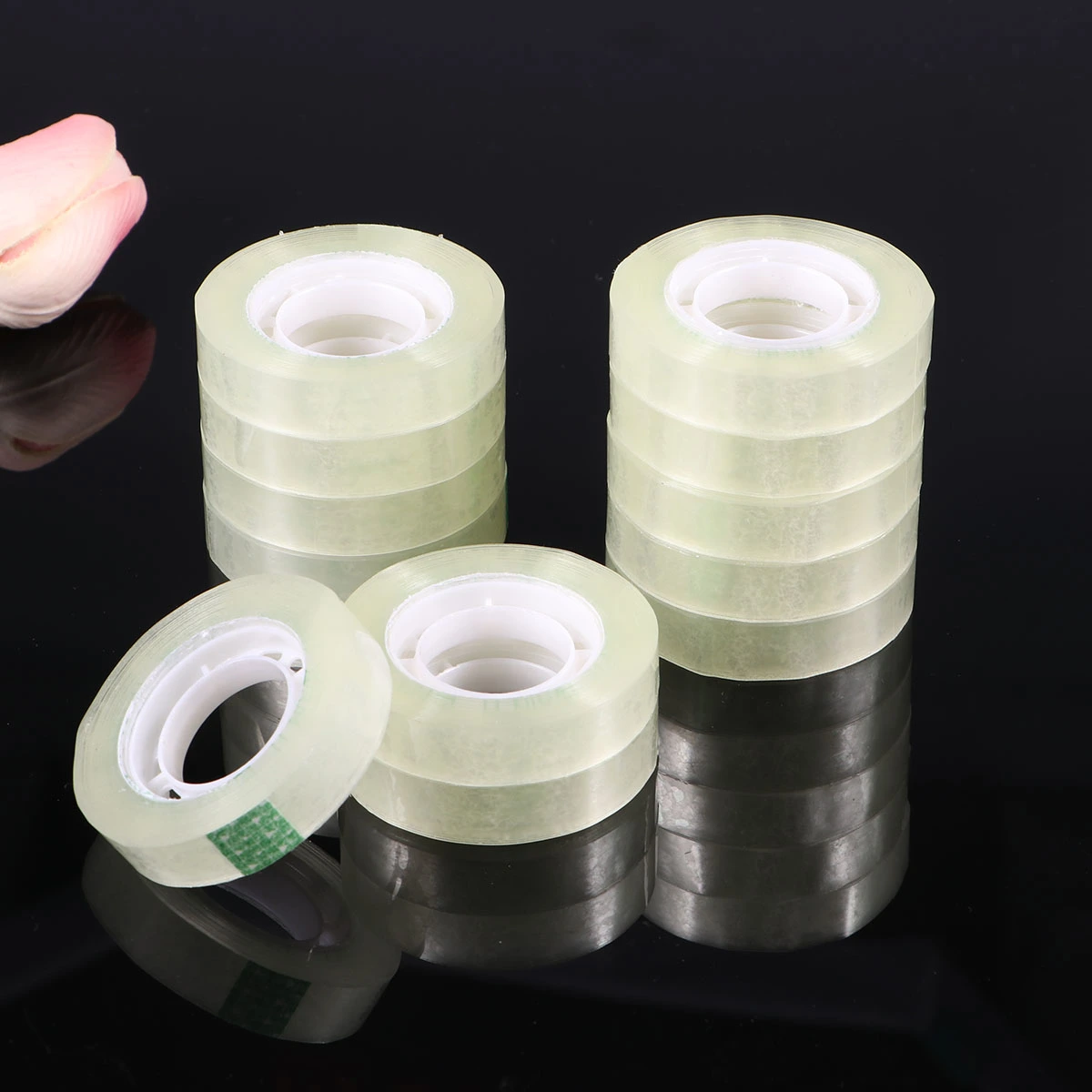 12pcs Clear Transparent Tape Sealing Sticky Tape Rolls Invisible Office Packing Supplies School Stationery