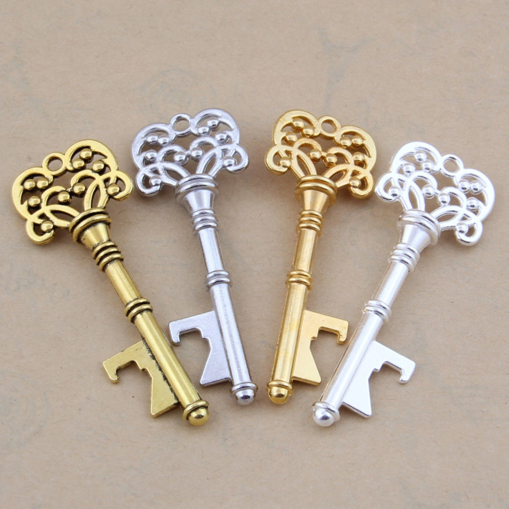 2pcs Retro Key Shape Bottle Opener Vintage Key Beer Opener for Anniversary Graduation Party(Random Color)