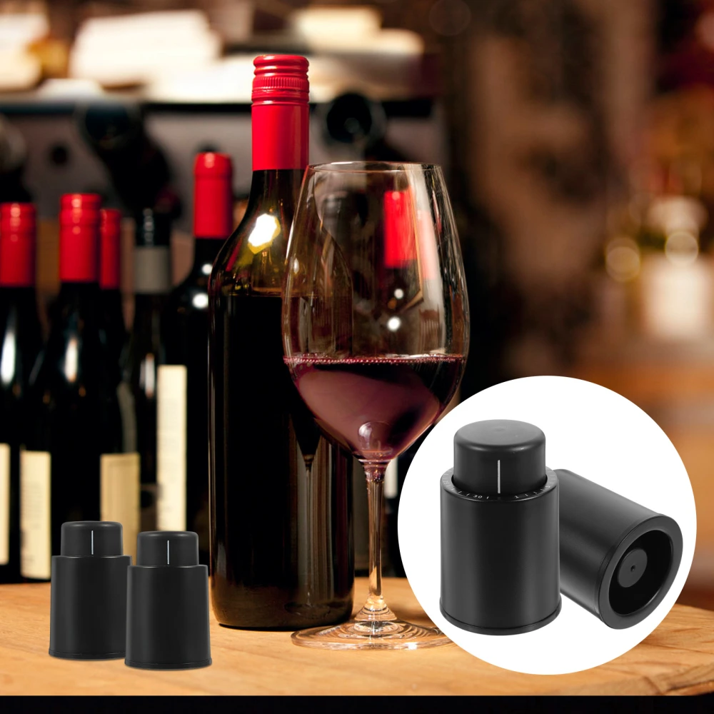 2Pcs Wine Vacuum Plugger Useful Wine Stopper Wine Cork Keep Wine Fresh Tool