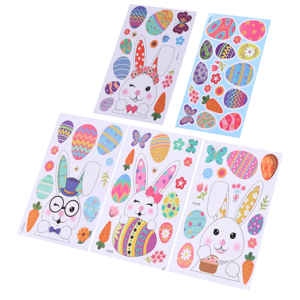 5pcs DIY Easter Sticker Easter Party Decoration Fridge Window Bunny Sticker