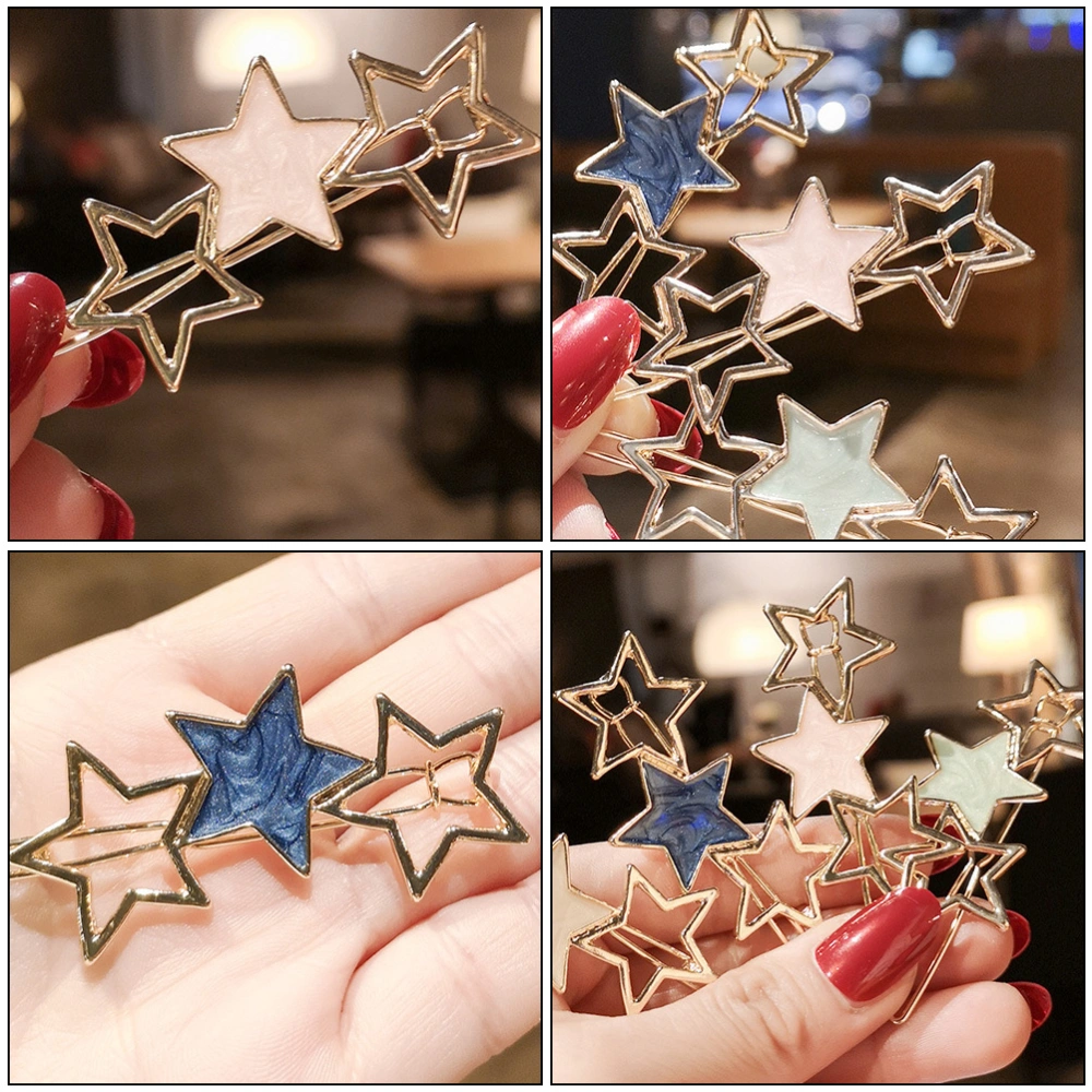 5pcs Star Design Hairpins Women's Hair Clips Decorative Hair Accessories