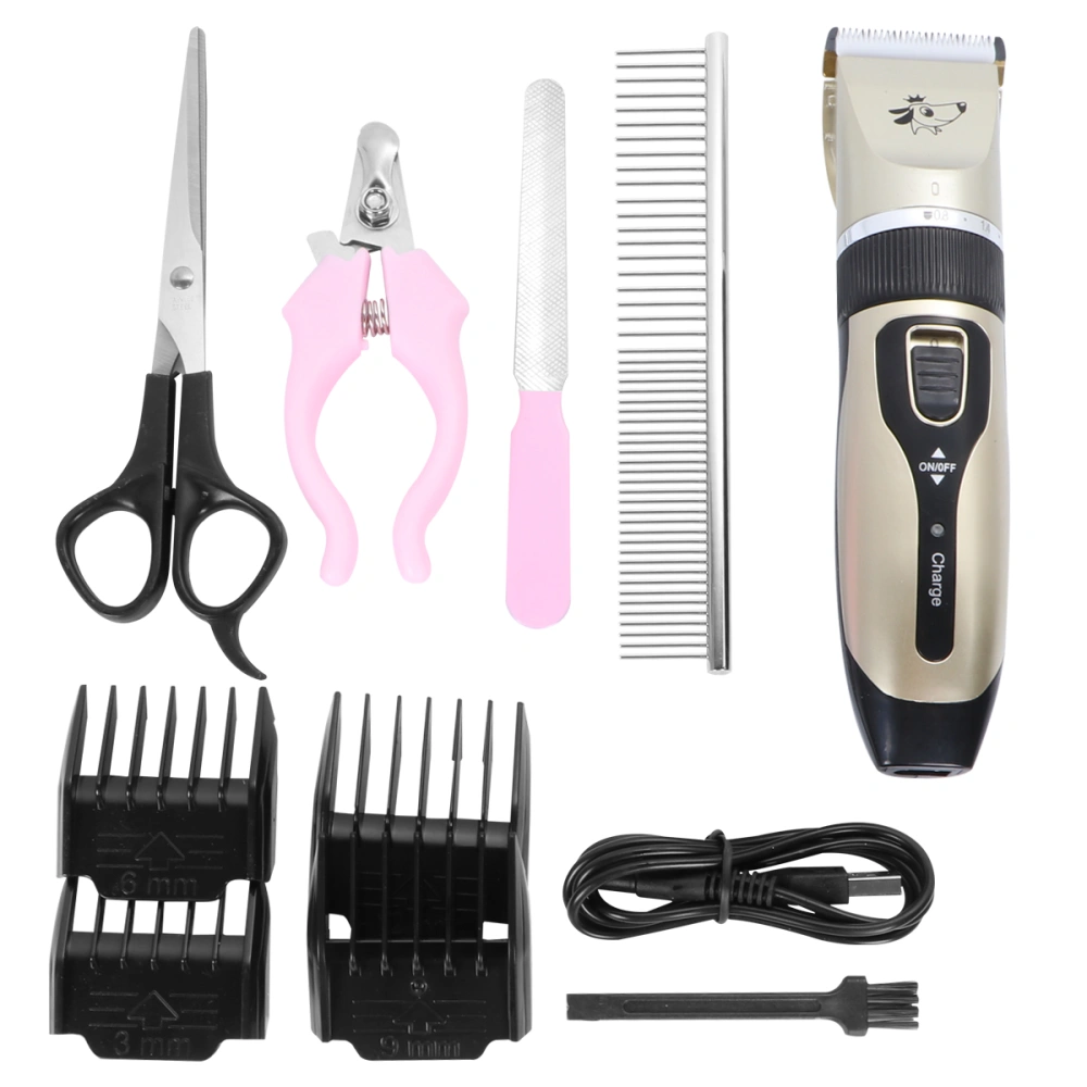 Pet Professional Clipper Dog Grooming Tool Pet Hair Trimmer Pet Supplies (White Set 2, Without Lubricant)