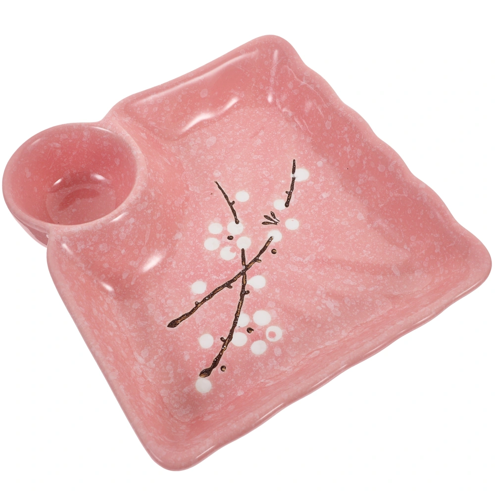 Creative Sauce Dish Dipping Bowl Ceramics Sauce Dish Seasoning Dish Saucer Appetizer Plates for Home (Pink)