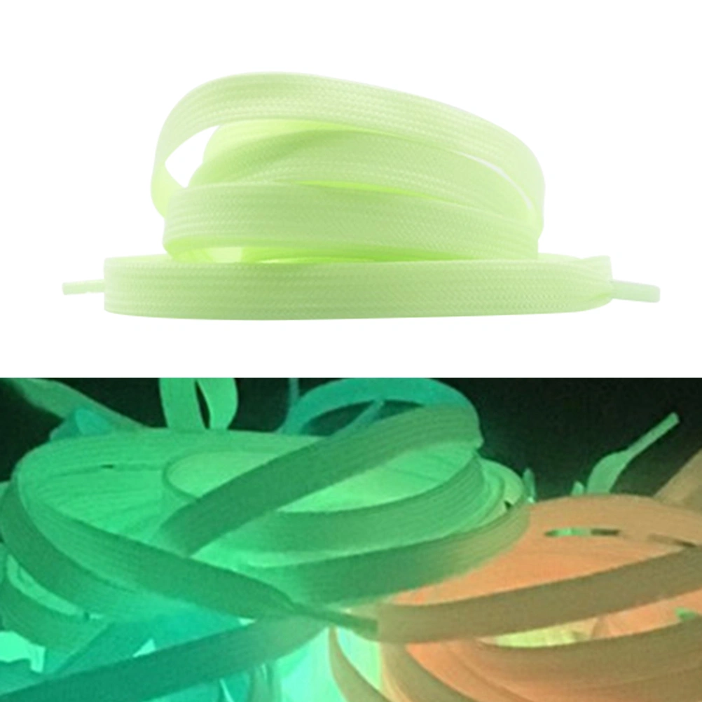 1 Pairs Sports Luminous Shoelace Glow In The Dark Night Color Fluorescent Shoelace Athletic Flat Shoe Laces (Light Green)
