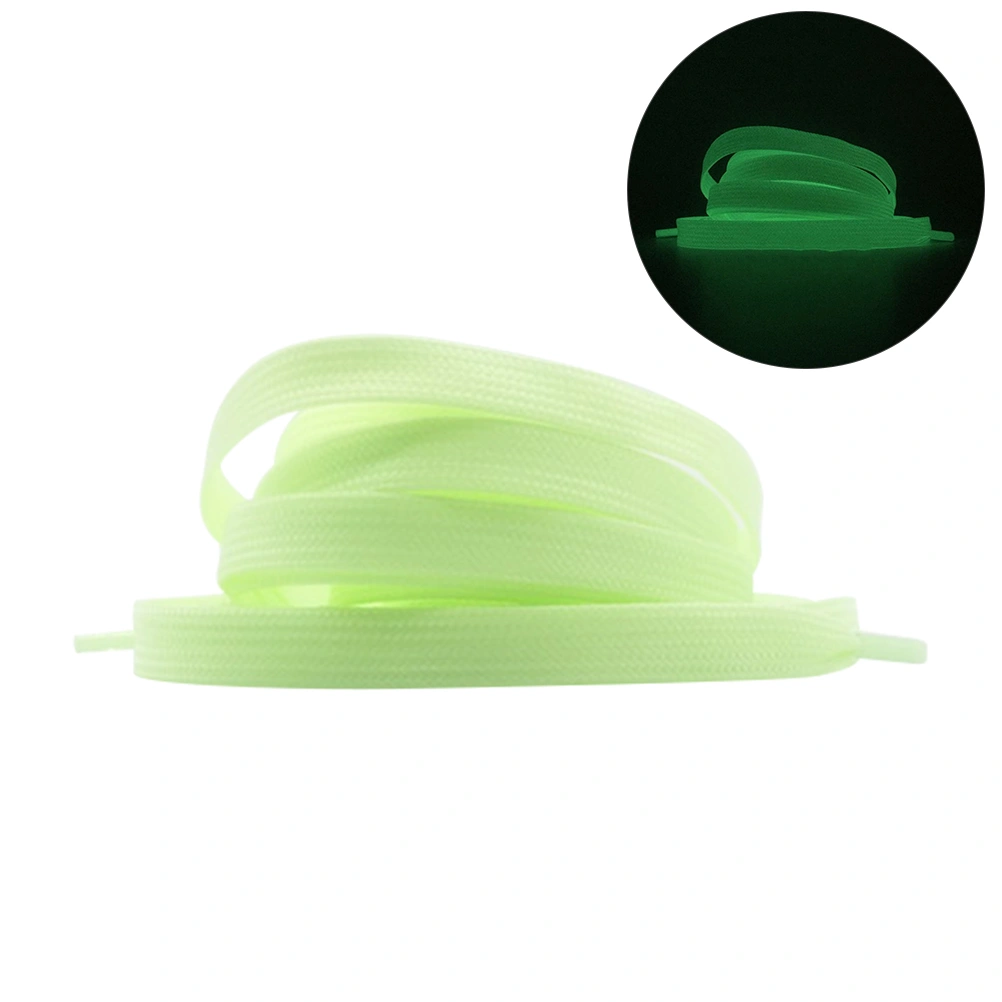 1 Pairs Sports Luminous Shoelace Glow In The Dark Night Color Fluorescent Shoelace Athletic Flat Shoe Laces (Light Green)