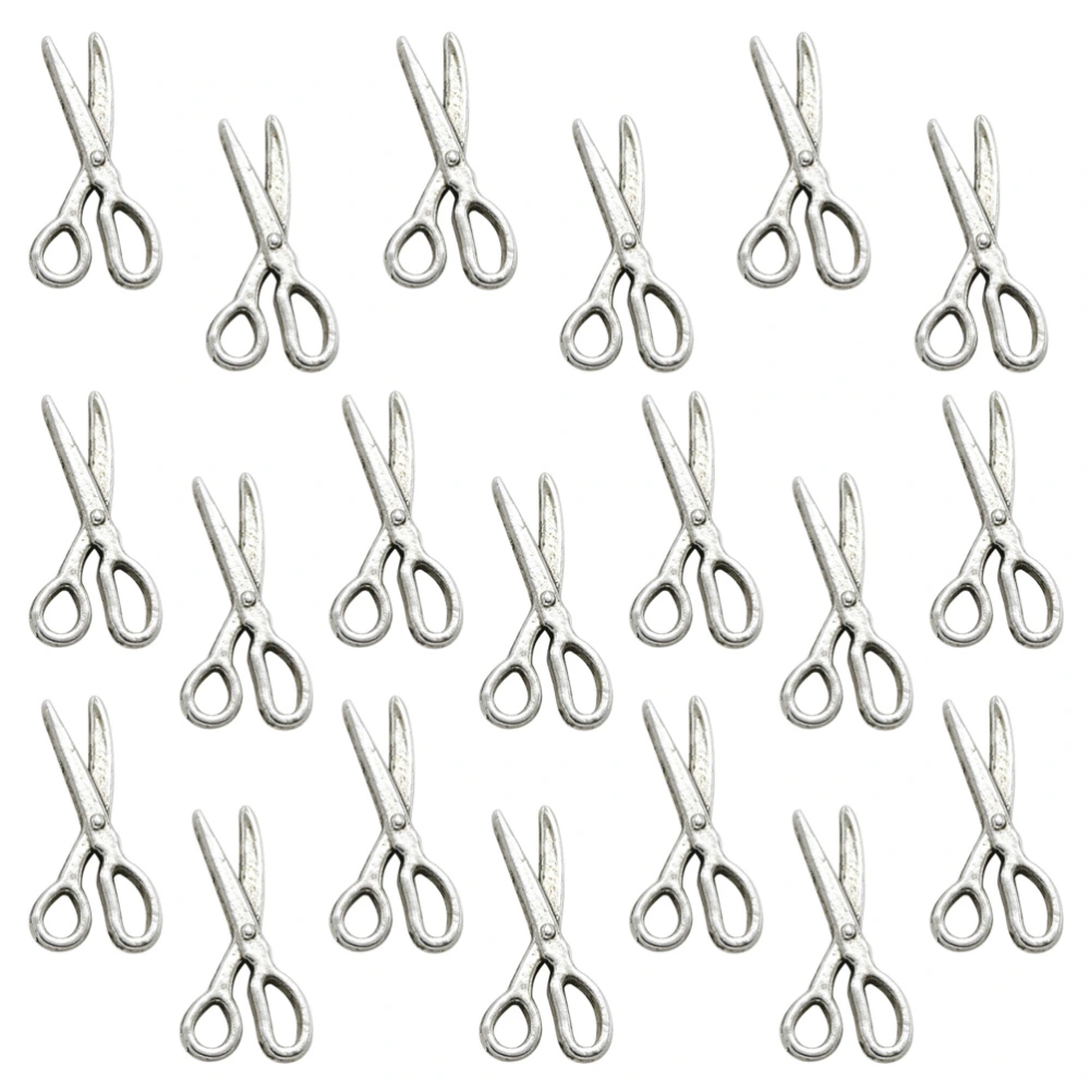 20pcs Alloy Barber Scissors Pendants Charms DIY Jewelry Making Accessory for Necklace Bracelet (Antique Silver)