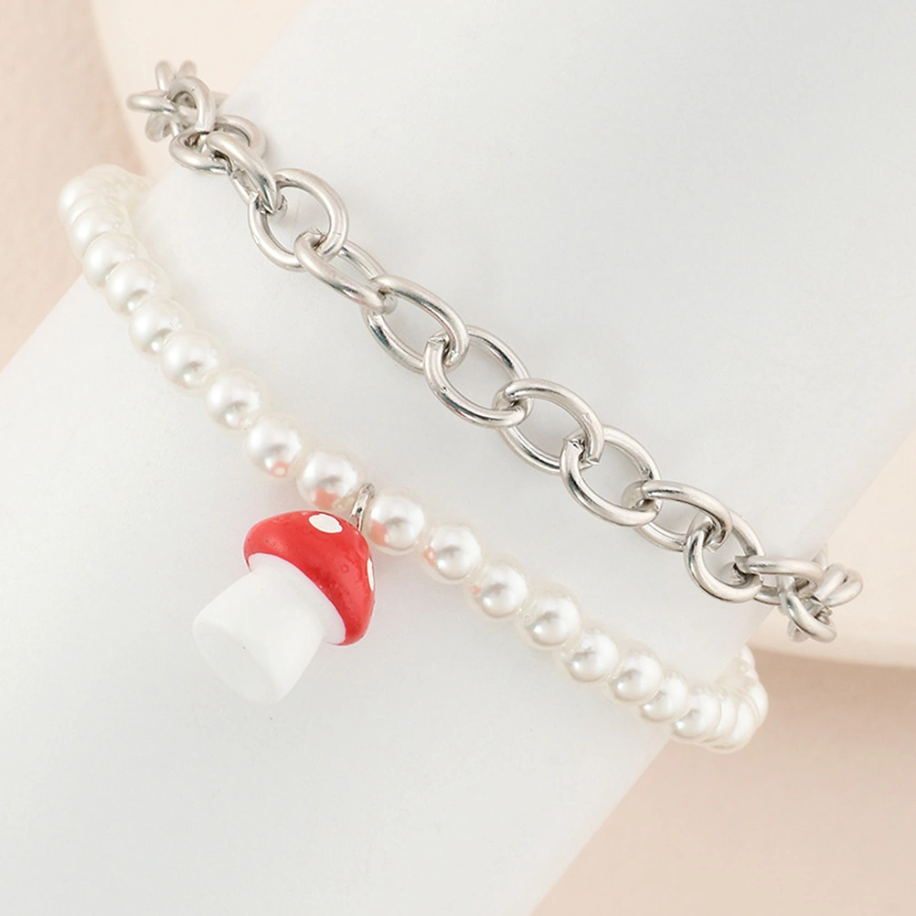 Pearl Bracelet Mushroom Bracelet Jewelry Pearl Wrist Chain Women Bracelet