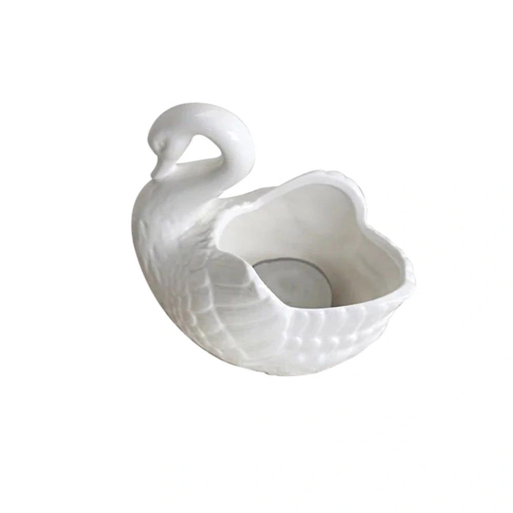 Ceramic Swan Ornament Mini Flower Pot Jewelry Organizer Tealight Holder Storage Dish Wedding Gift