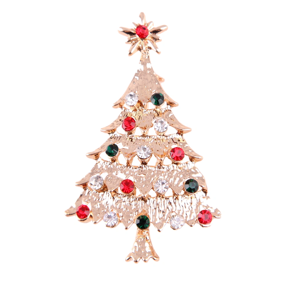 Vintage Colored Christmas Tree Rhinestone Brooch Pin Wedding Party Jewelry