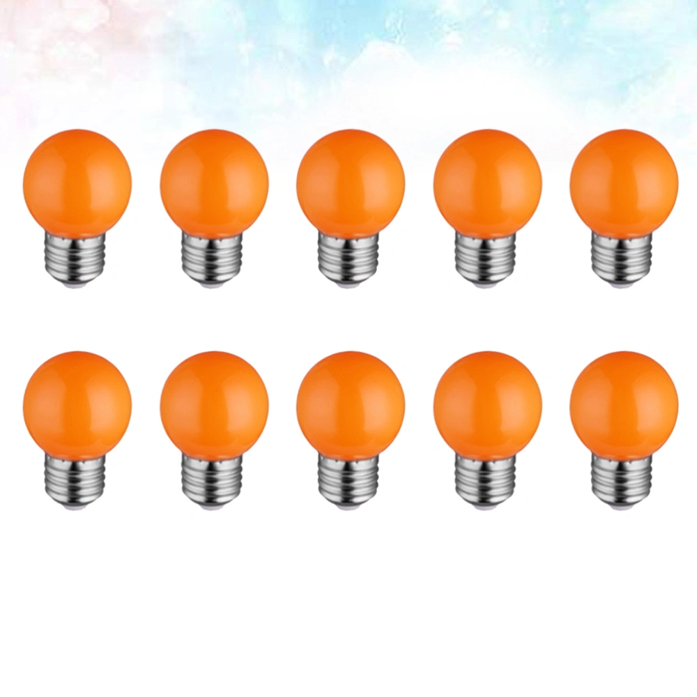 10pcs Outdoor Colorful LED Bulbs Light Bulb LED Lantern Light Bulb for Festival (Orange 2W PC Lamp Shell)