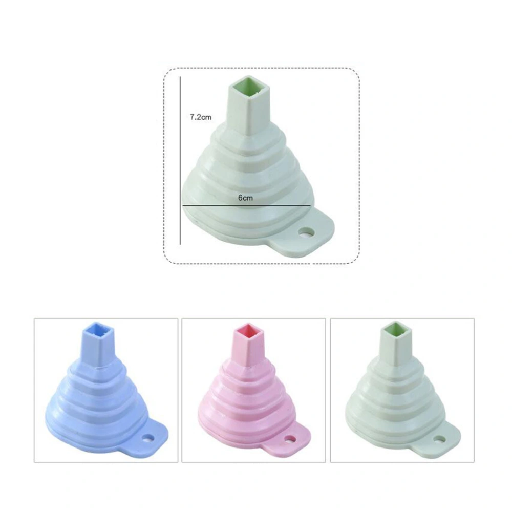 6pcs Silicone Foldable Funnels Portable Collapsible Funnel Transferring Liquid Tool for Home (Random Color)