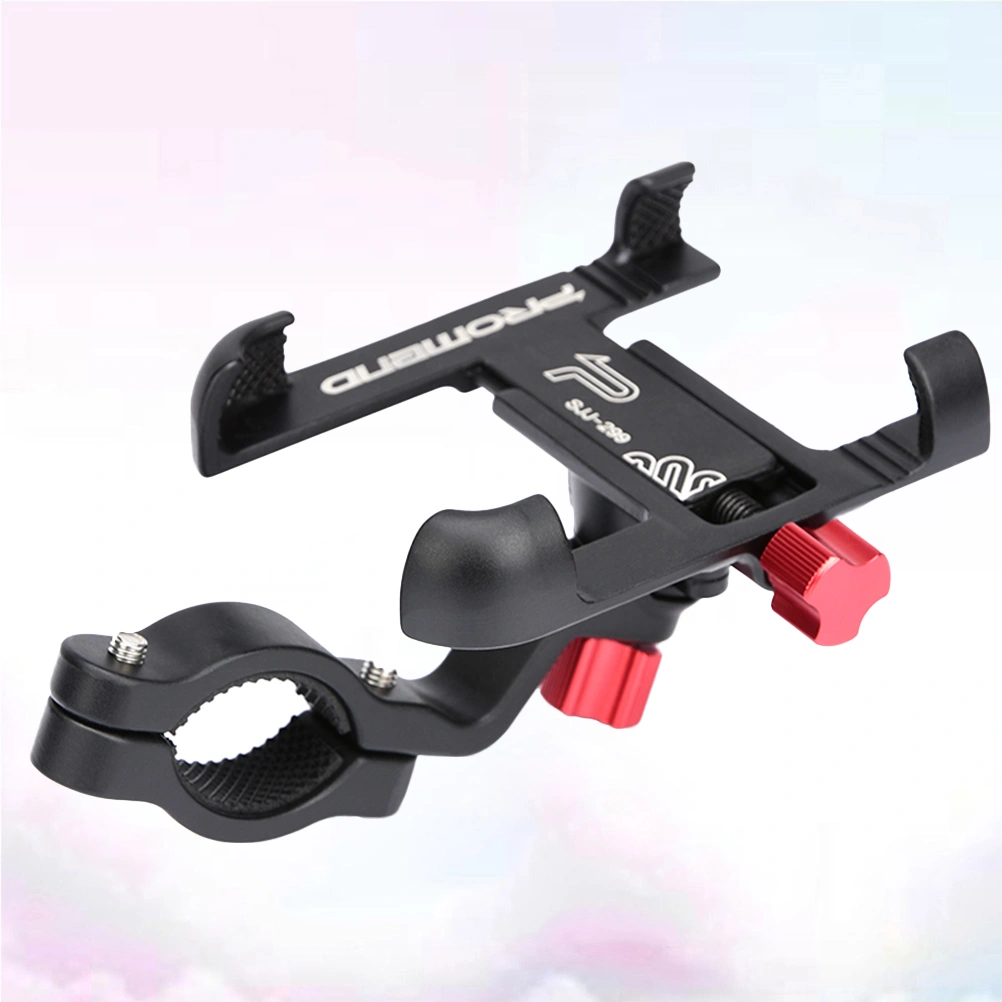 Mobile Phone Bracket Universal Adjustable Mountain Bike Phone Holder Phone Stand Navigation Device Smartphone Mount (Black+Red)