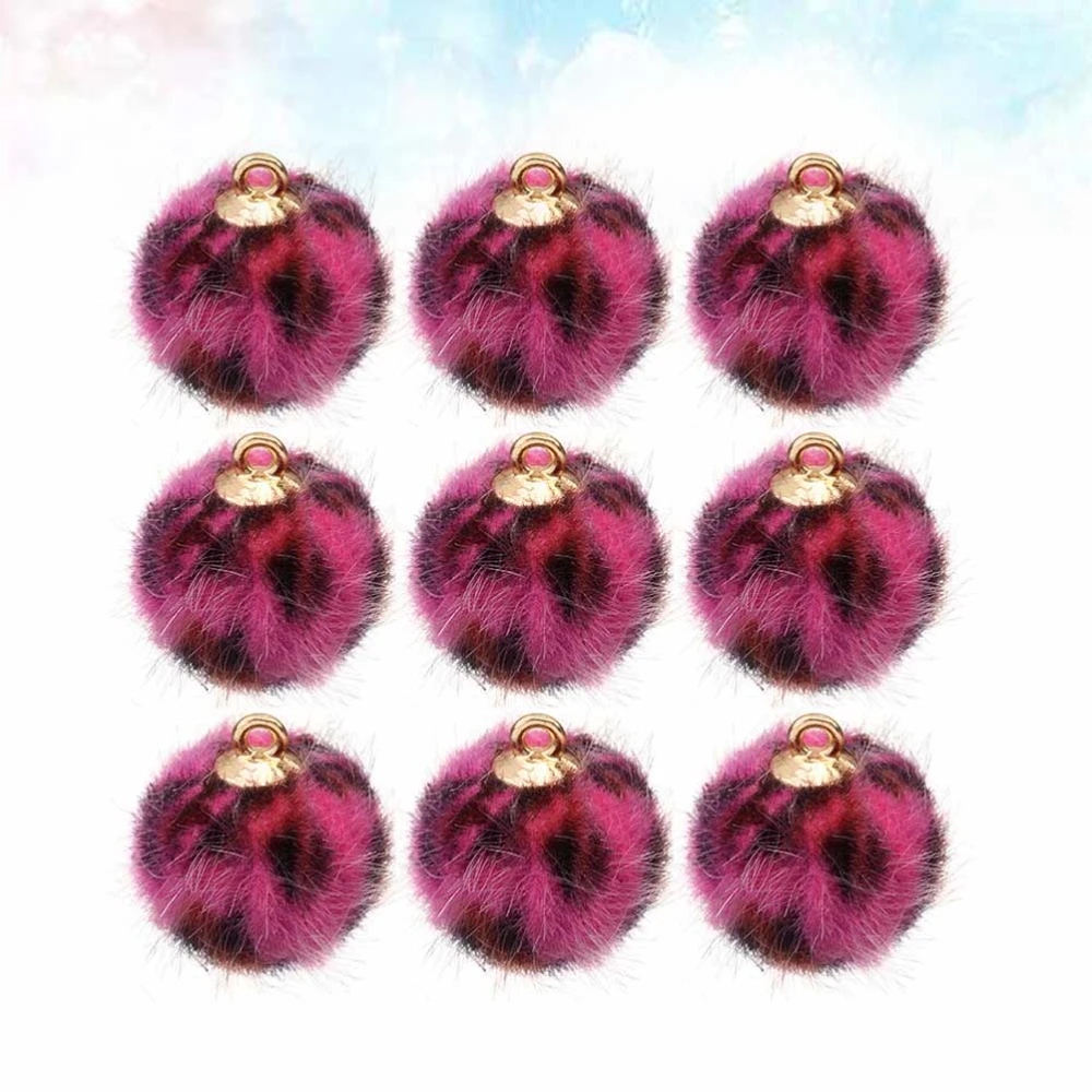 24pcs Earrings Pompon Pendant Earrings Pendant Decor DIY Earrings Accessories Wool Balls Pendant (Rosy)