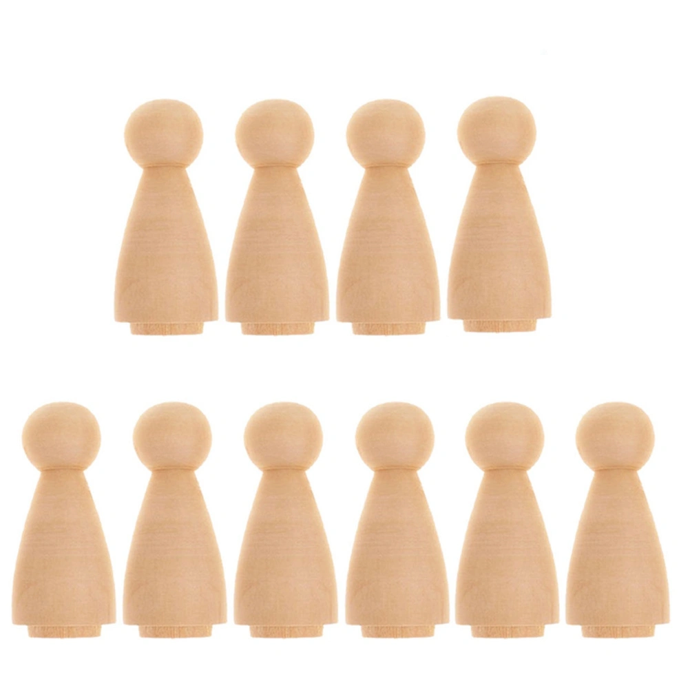 10pcs Wooden People Peg Doll Unfinished Doll DIY Crafts Wooden Peg Doll Home Decoration Ornament (134521)
