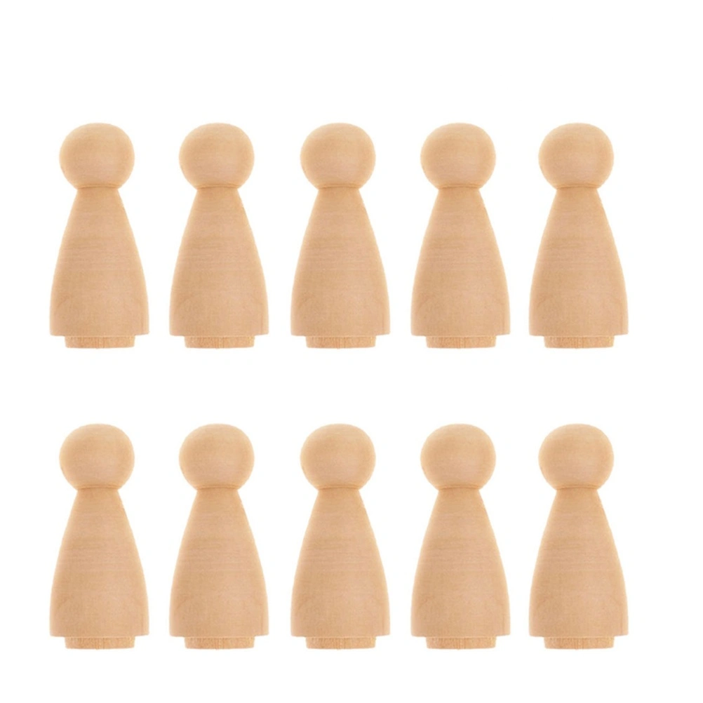 10pcs Wooden People Peg Doll Unfinished Doll DIY Crafts Wooden Peg Doll Home Decoration Ornament (134521)