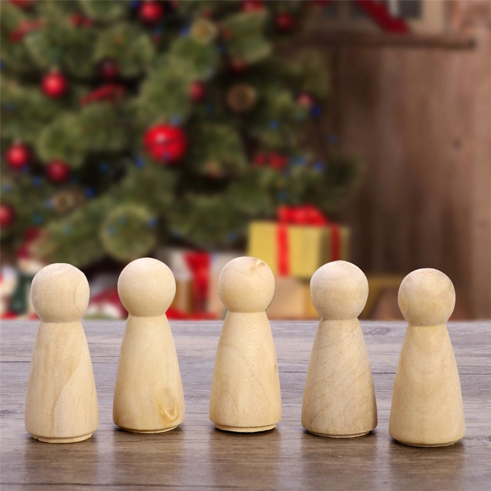 10pcs Wooden People Peg Doll Unfinished Doll DIY Crafts Wooden Peg Doll Home Decoration Ornament (134521)